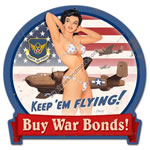 "Keep 'em Flying - Buy War Bonds" Vintage Metal Sign